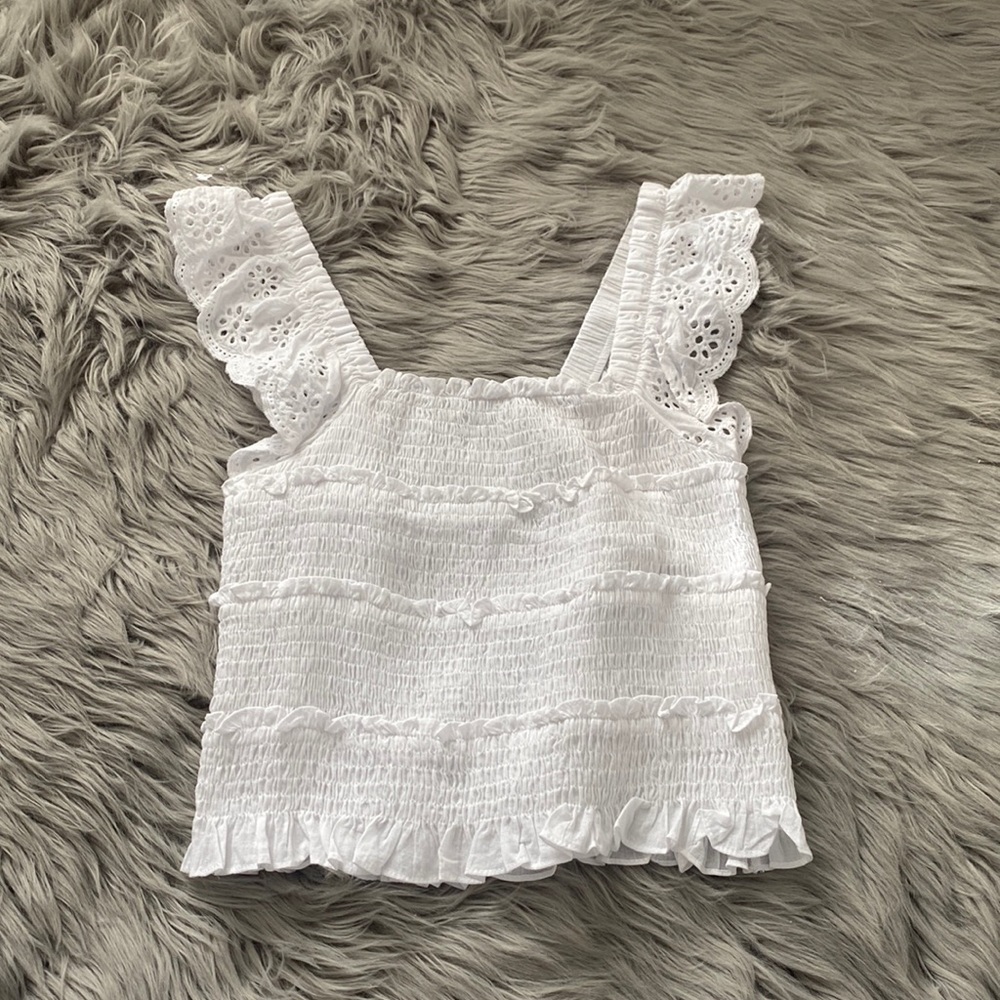 White floral tank top